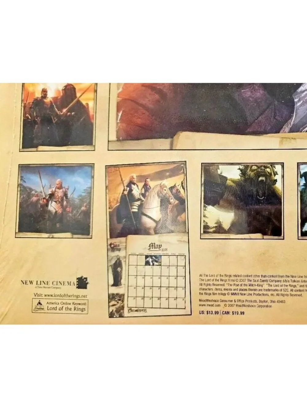 The Lord of the Rings The Rise of the Witch-King 2008 16-Month Calendar w/ Flaws